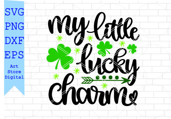 Fabrica 48 Vectorency My Little Lucky Charm Svg, St Patrick’s Day Svg Png, Dxf, Eps Cut Files