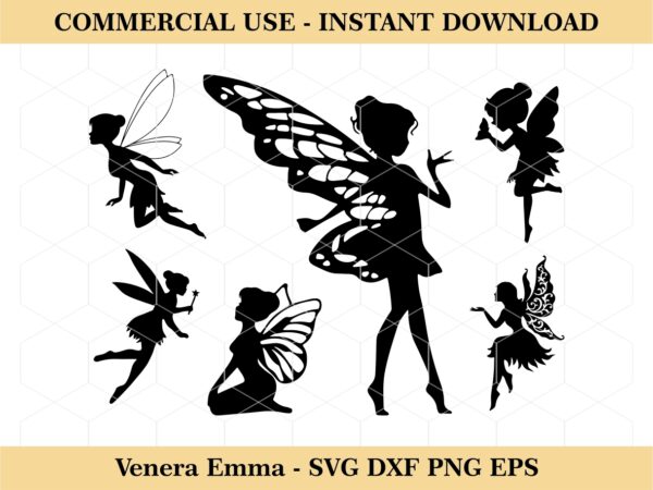 Fairy SVG, Cartoon, Fairy Silhouette Clipart