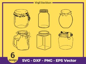 Glass Jar Clipart Jar SVG Cut Files Kitchen Mason Jar Cricut