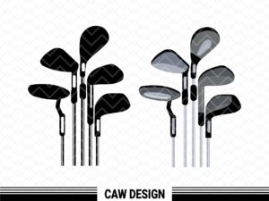 Golf Stick Vector, Golf SVG Clipart with Silhouette Design