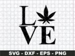 Love Weed Leaf SVG, Cannabis Clipart, Fans Cricut
