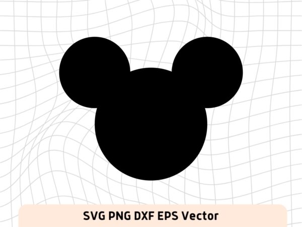 Mickey Mouse Disney Black Head SVG