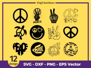 Peace Sign Cut Files, Peace Bundle, Peace Sign Silhouette SVG Cricut