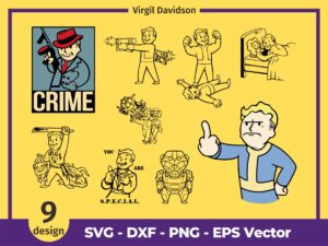 Pipboy SVG Outline Vault Pip Boy Gamer vault boy post apocalyptic