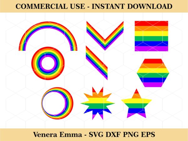 Rainbow SVG, Rainbow Clipart, Rainbow Heart Vector Cricut Image