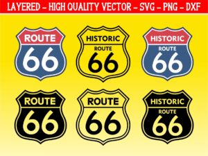 Route 66 Logo Sign SVG Bundle