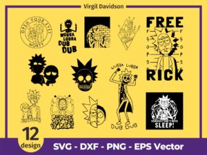 SVG Cricut Rick and Morty Adult Swim Pickle Rick Cartoon Vector Clipart