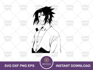Sasuke Uchiha SVG Naruto Anime Cricut, PNG, DXF ESP Vector