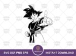 Silhouette Vector Goku Dragon Ball Z Super Cut File SVG