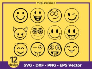 Smiley Face SVG Clipart, Smiley, Smiley Face Cricut, Happy Face