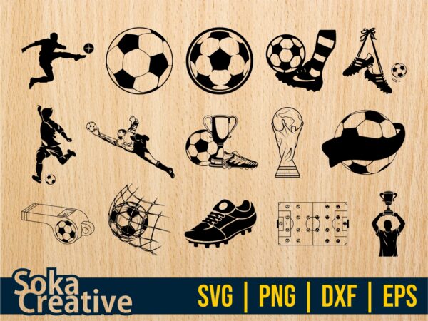 Soccer SVG Bundle, Football Clipart, Soccer, Soccer Ball Vector
