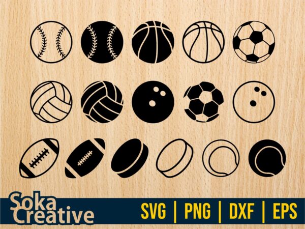 Sports Balls SVG Bundle Outline Ball PNG DXF EPS Vectorency Sports Balls SVG Bundle, Outline Ball PNG DXF EPS