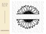 Sunflower Monogram SVG, Flower Split Name SVG