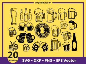 Virgil Davidson - Beer SVG Bundle, Beers Cheers, Alcohol Cut Files Clipart