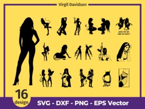 Woman silhouette svg, Dancer Angel cut file, Devil Sexy Truck Driver Drift Hot girl vector