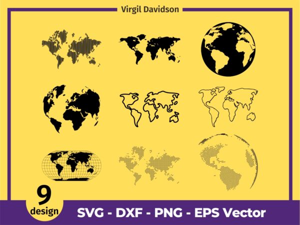 World Map SVG Map Earth World Cut Files Bundle Vectorency World Map SVG, Map, Earth, World Cut Files Bundle