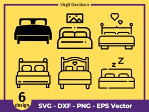 Bed SVG, Bed Clip Art, Bed Vector, Sleep