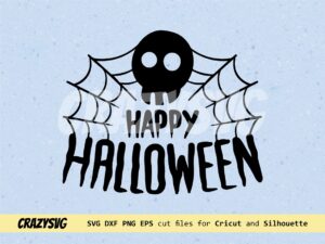 Best for Cricut Happy Halloween with a skull SVG DXF