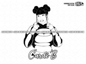 Cardi B Vector, American rapper and songwriter svg