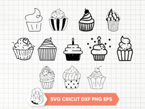 Cupcake SVG Bundle, Symbol Cupcake Cut File, Icon Cupcake Bundle