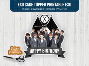 Exo Cake Topper Printable EXO PNG file