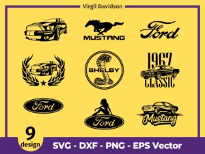 Ford American Muscle Car Mustang SVG Bundle 2022