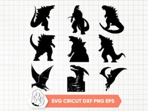 Godzilla SVG Cut Files Godzilla Silhouette for Cricut
