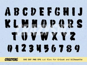 Halloween Font Style SVG DXF Letter Horror Alphabets Halloween