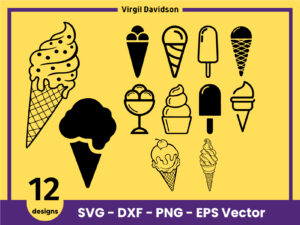 Ice Cream Clipart, Ice Cream Cone SVG Cricut jpg-01