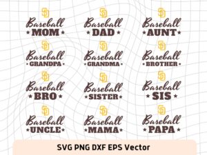 MLB San Diego Padres Baseball Family Shirt Design SVG