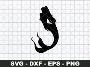 Mermaid Silhouette Black SVG
