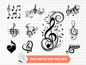 Music Notes SVG Cricut Bundle