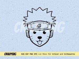 Naruto Dog Cute Face SVG, Instan Download Anime Clipart