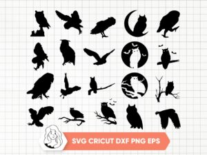 Owl Clipart, Owl SVG Silhouette Bundle