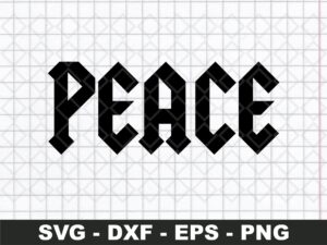 Peace Christmas Holiday SVG Inspired ACDC Text