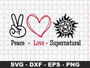 Peace Love Supernatural SVG file