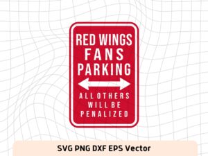 Red Wings Parking Street Sign SVG Vector
