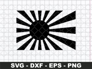 Rising Sun Japan Flag SVG