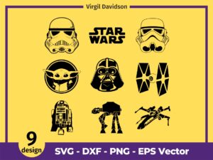 Stormtrooper SVG Design Pack Jedi Darth Wader Mandalorian