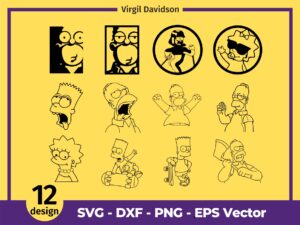 The Simpsons SVG Bundle Bart Lisa Simpson Homer Marge Springfield