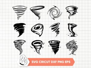 Tornado SVG Design Set, Storm, Wind Bundle, Wind Storm Cricut Image