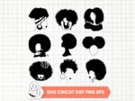 Afro Woman SVG Bundle, Woman Silhouette, Afro Girl Svg, Afro Queen