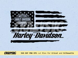 American Harley Davidson SVG US Flag Distressed