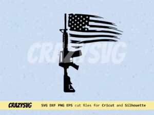 American Rifle SVG USA flag Gun AK47 Clipart