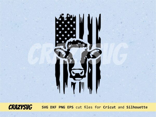 American USA Cow SVG Us flag New Edition 2023