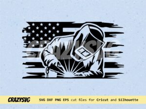 American Welder SVG US flag Cricut Shirt Design