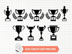 Award Trophy SVG Set, Award Trophy Silhouette, Award Clipart Cricut Image