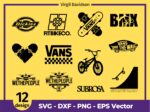BMX Skate SVG Bundle Extreme Park Dickies Vans Adam lz Subrosa Odyssey Fit bike
