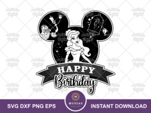 Birthday Belle SVG Princess Ears The Beauty and The Beast Disneyland