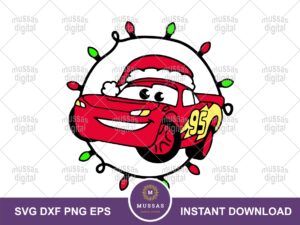 Cars-SVG-Christmas-lightning-McQueen-Christmas-lights-Santa-hat